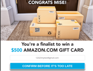 scam website landing page